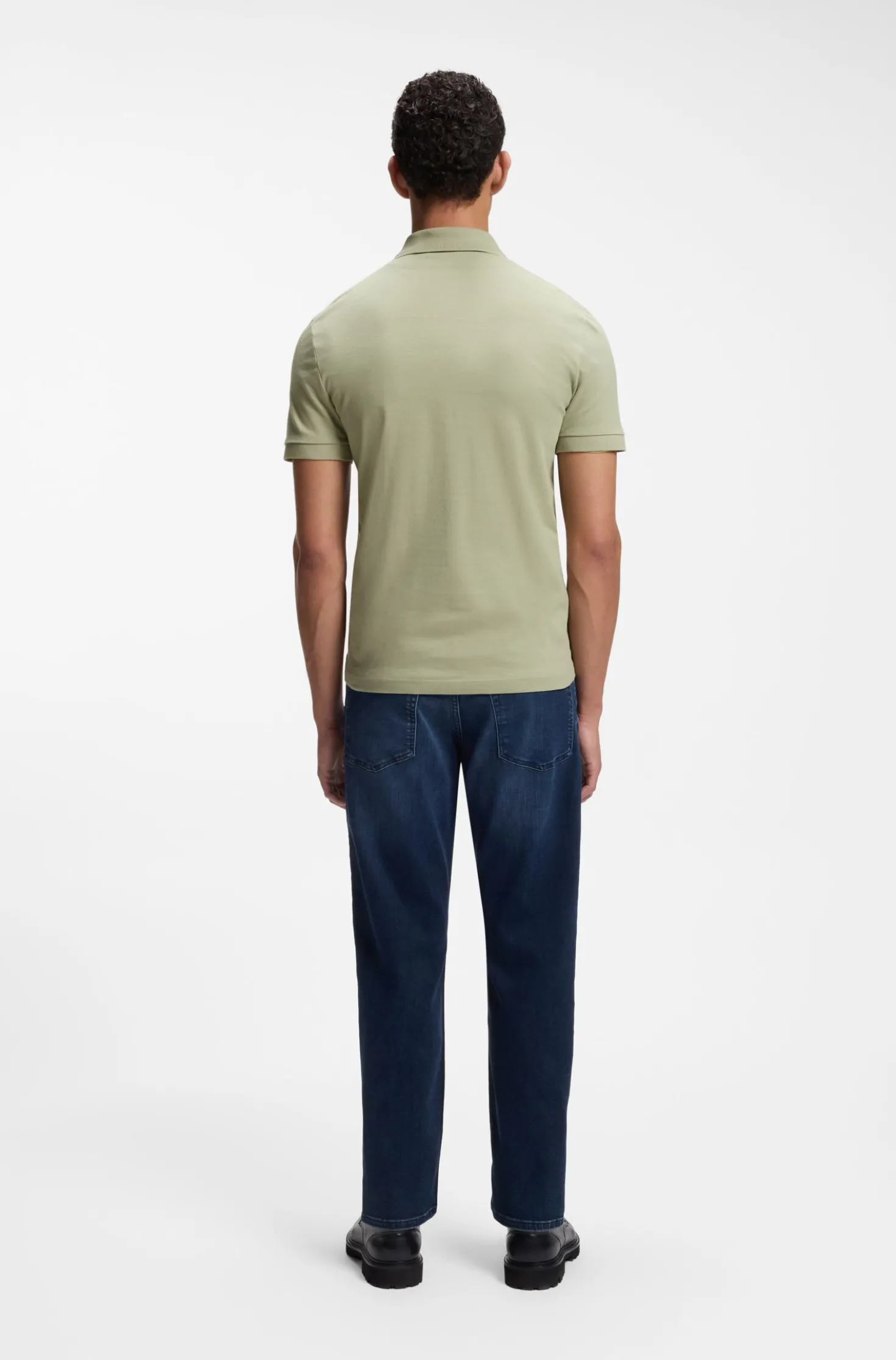 Slim-Fit Polohemd aus Stretch-Baumwolle mit Logo-Aufnäher