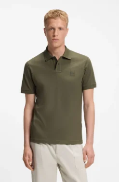 Slim-Fit Polohemd aus Stretch-Baumwolle mit Logo-Aufnäher