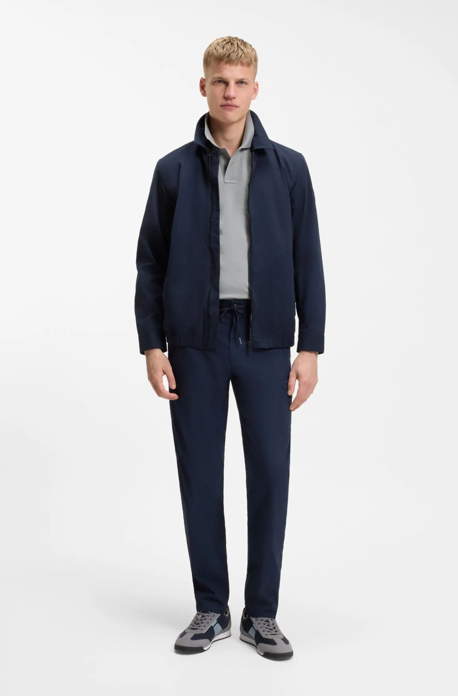 Slim-Fit Polohemd aus Stretch-Baumwolle mit Logo-Aufnäher