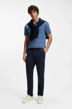 Slim-Fit Polohemd aus Stretch-Baumwolle mit Logo-Aufnäher