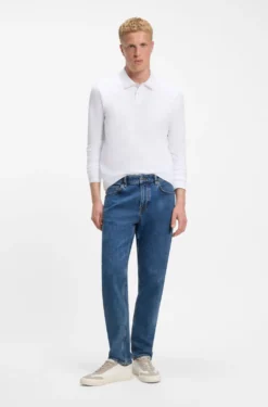 Slim-Fit Poloshirt aus elastischem Baumwoll-Piqué