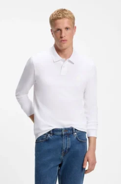Slim-Fit Poloshirt aus elastischem Baumwoll-Piqué