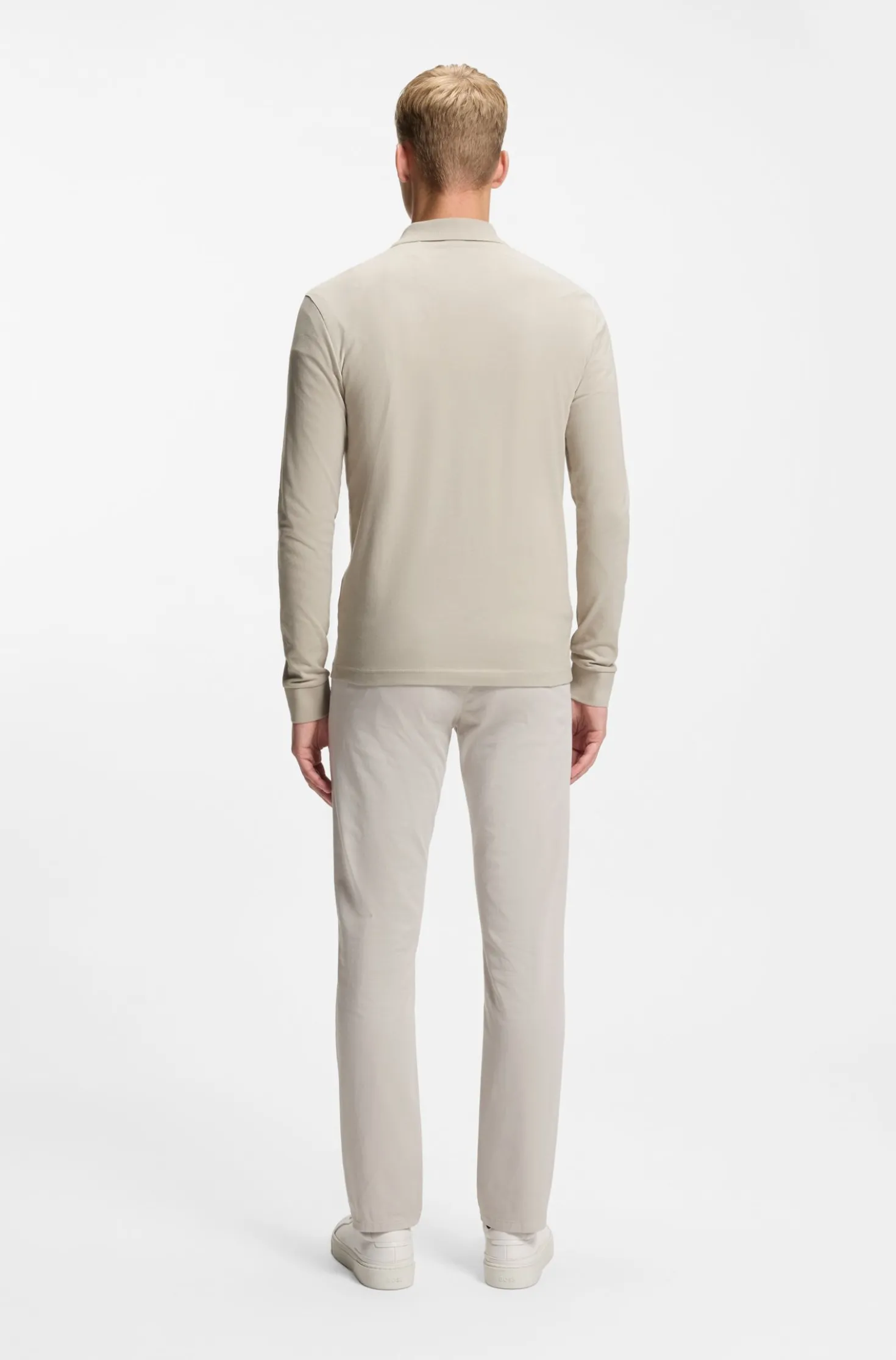 Slim-Fit Poloshirt aus elastischem Baumwoll-Piqué