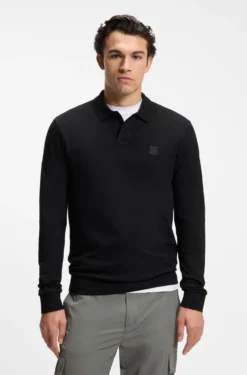 Slim-Fit Poloshirt aus elastischem Baumwoll-Piqué
