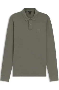 Slim-Fit Poloshirt aus elastischem Baumwoll-Piqué