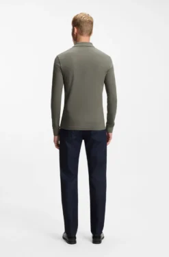 Slim-Fit Poloshirt aus elastischem Baumwoll-Piqué