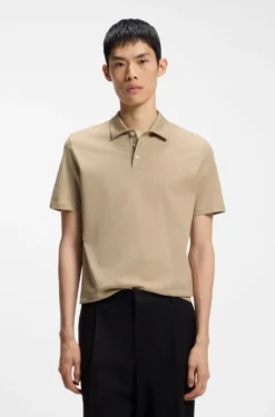 Slim-Fit Poloshirt aus merzerisierter Baumwolle