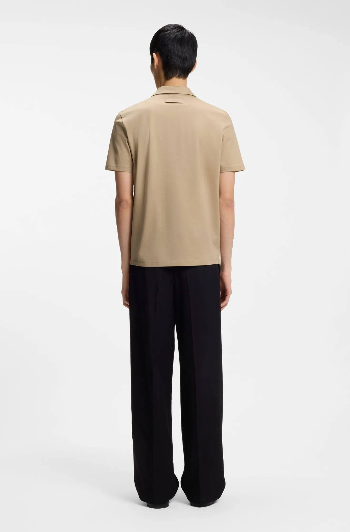 Slim-Fit Poloshirt aus merzerisierter Baumwolle