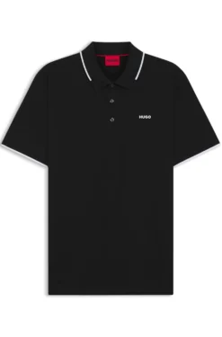 Slim-Fit Poloshirt aus Stretch-Baumwolle mit kontrastfarbenen Details