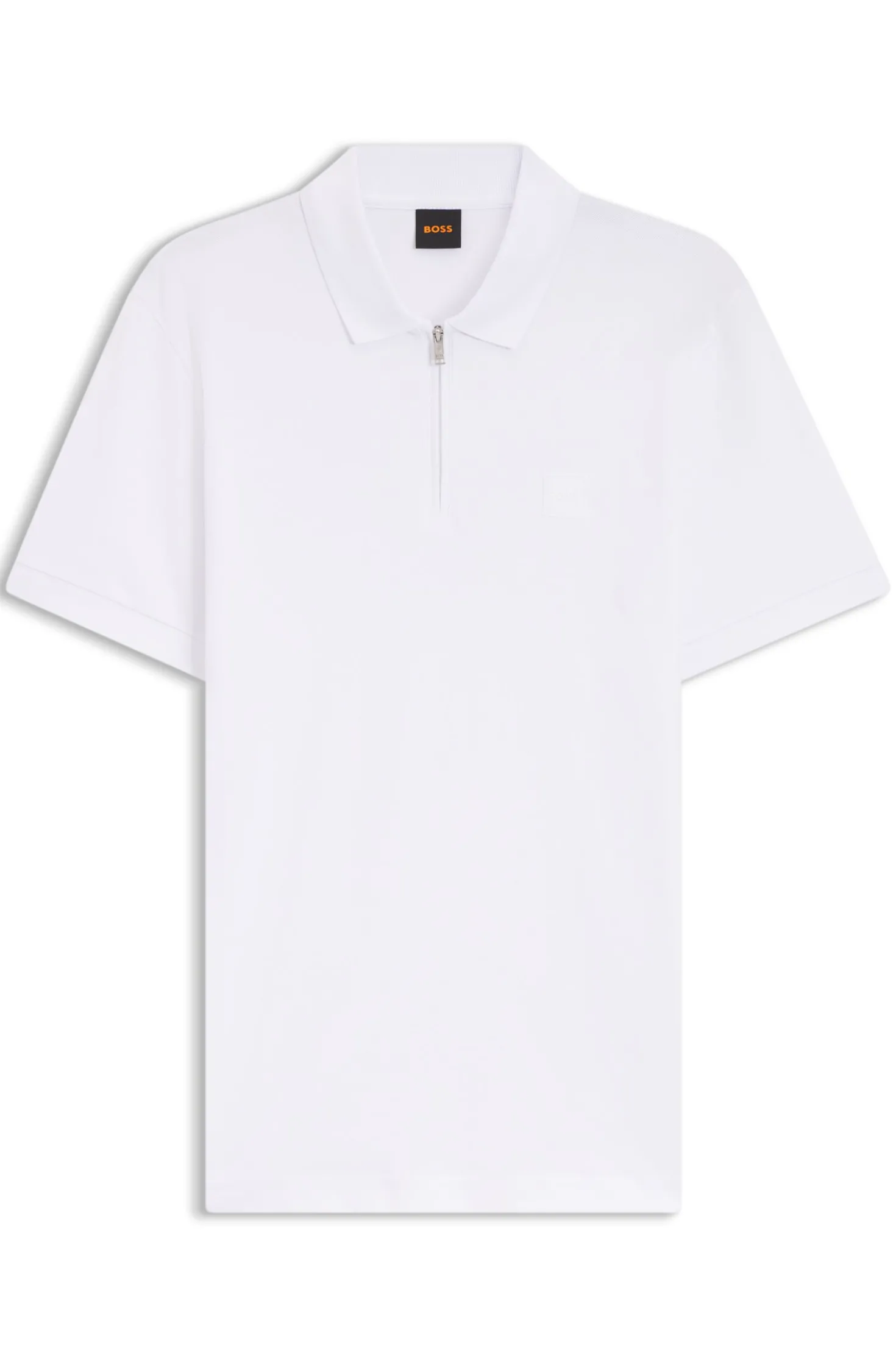 Slim-Fit Poloshirt aus Stretch-Baumwolle mit Reißverschluss
