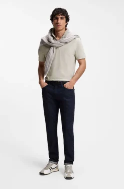 Slim-Fit Poloshirt aus Stretch-Baumwolle mit Reißverschluss