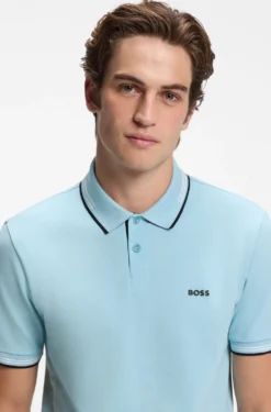 Slim-Fit Poloshirt mit Kontraststreifen-Details