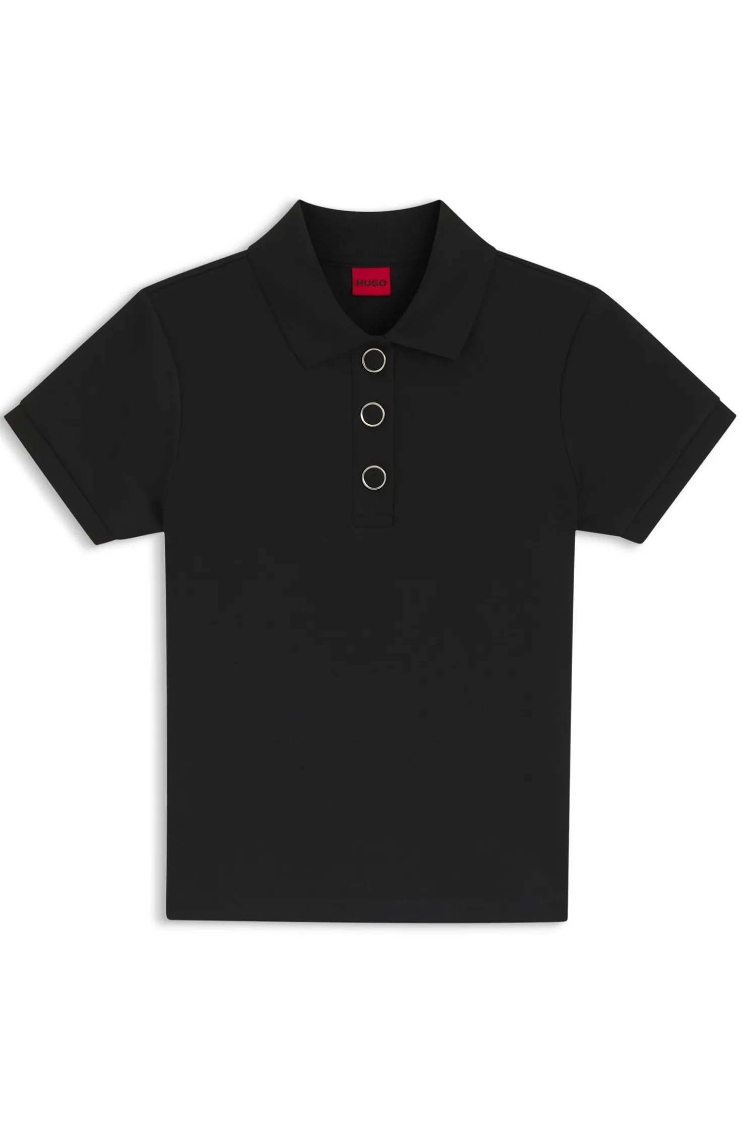 Slim-Fit Poloshirt mit Metallknöpfen
