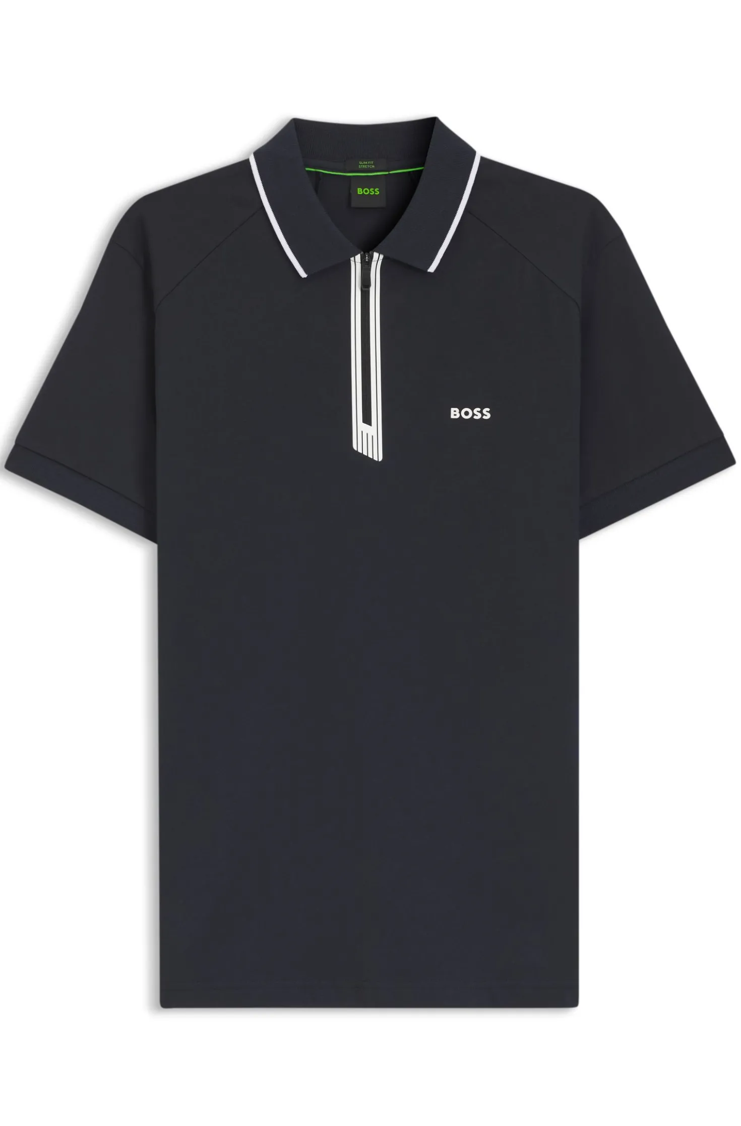 Slim-Fit Poloshirt mit Reißverschlussleiste