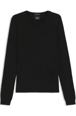 Slim-Fit Pullover aus Merinowolle mit Rundhalsausschnitt