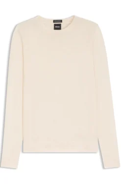 Slim-Fit Pullover aus Merinowolle mit Rundhalsausschnitt