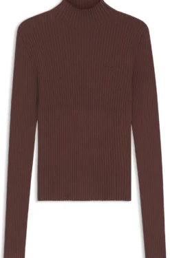 Slim-Fit Pullover mit Stehkragenausschnitt und Rippstruktur