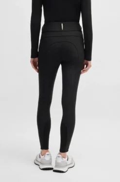 Slim-Fit Reithose mit hohem Bund und Kniebesatz