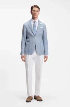 Slim-Fit Sakko aus fein gemustertem Gewebe