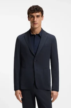 Slim-Fit Sakko aus funktionalem Stretch-Seersucker