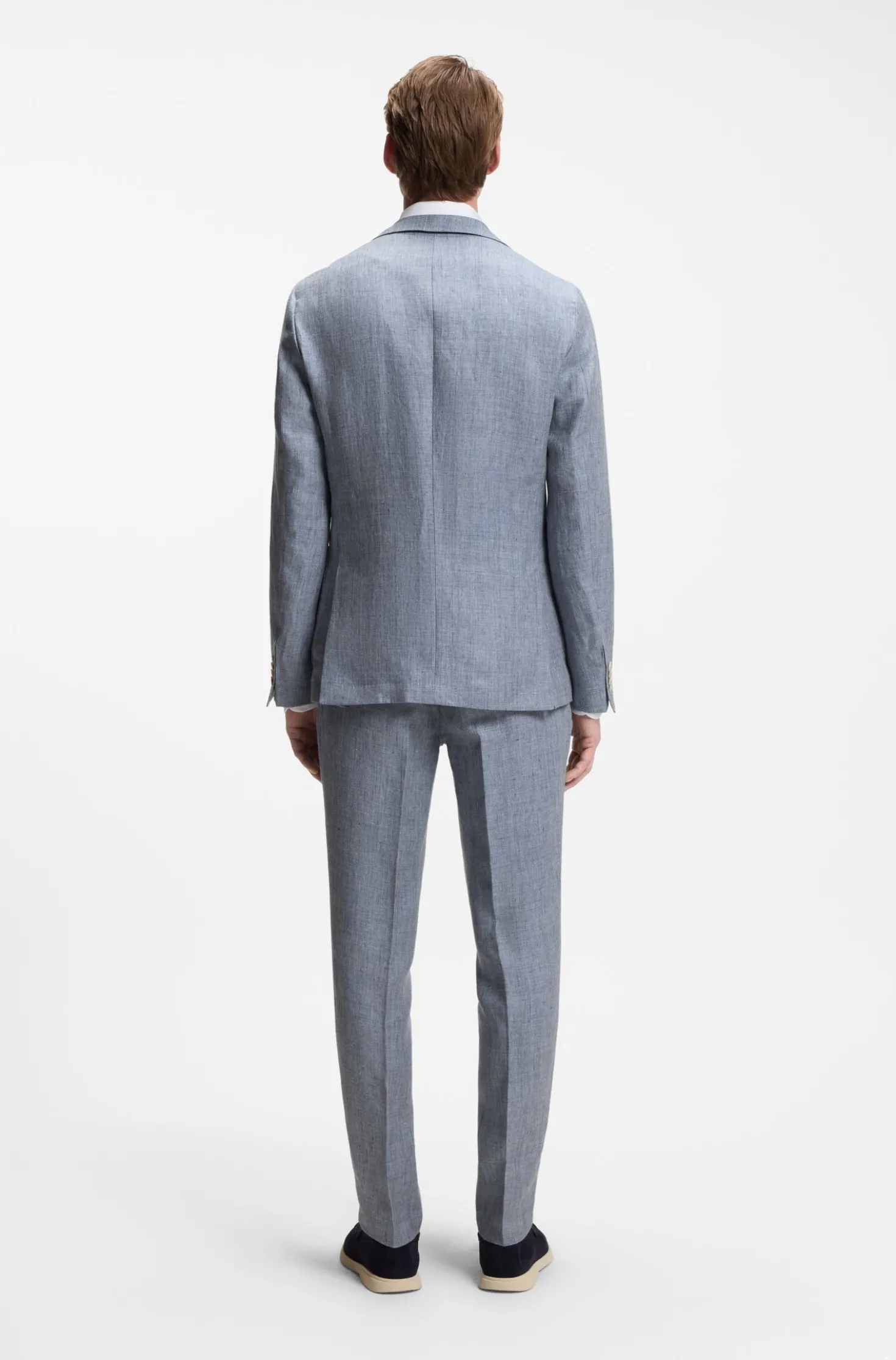 Slim-Fit Sakko aus gemustertem Leinen