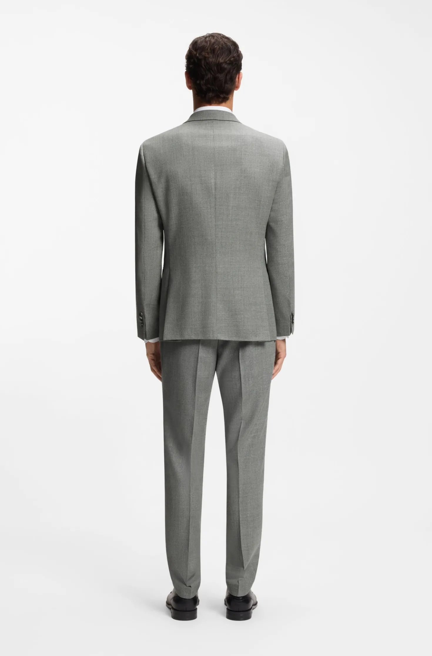 Slim-Fit Sakko aus gemusterter Stretch-Wolle