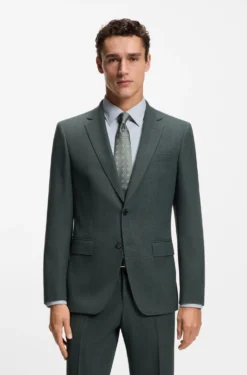 Slim-Fit Sakko aus gemusterter Stretch-Wolle