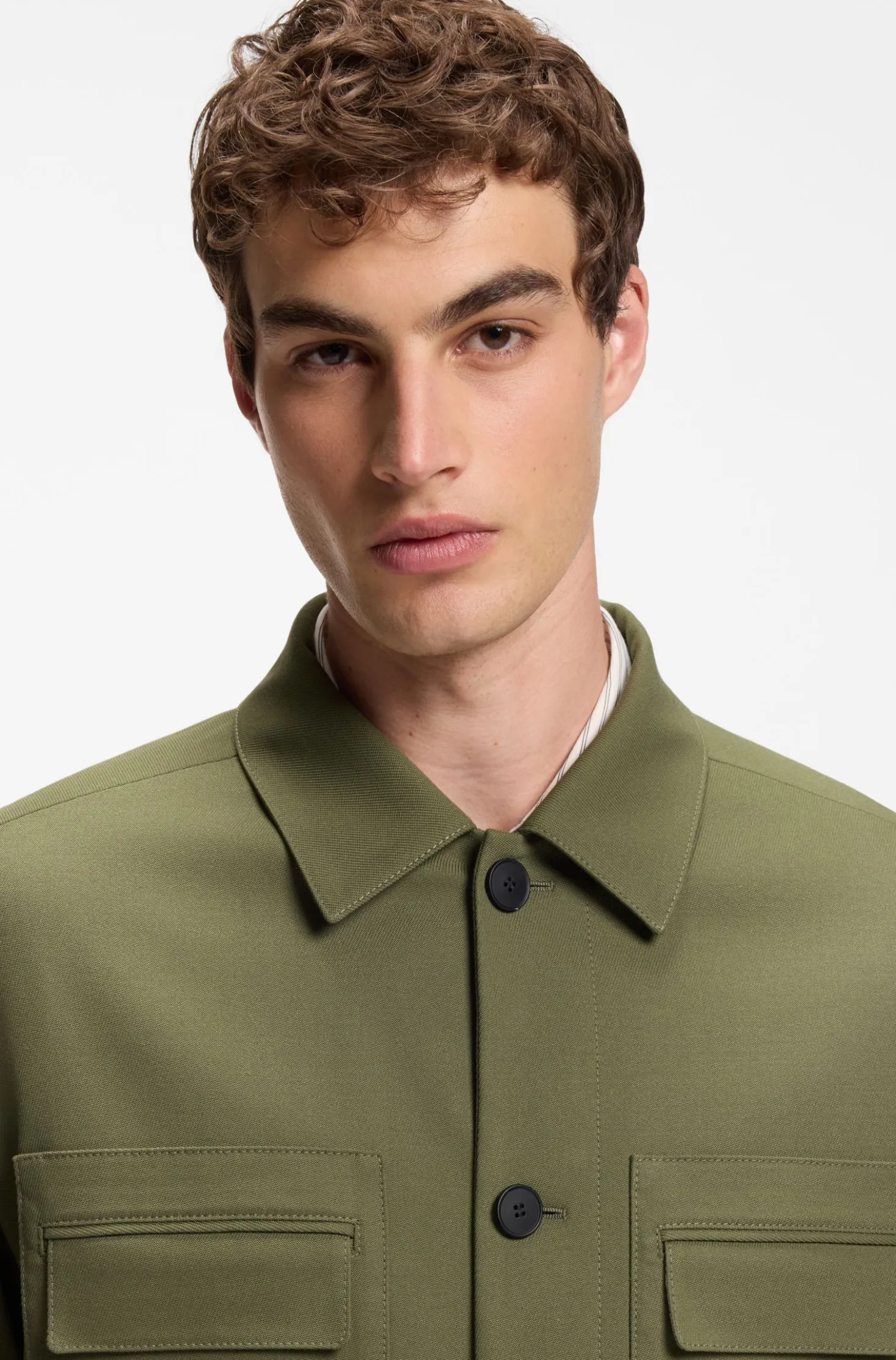 Slim-Fit Sakko aus knitterfreiem Twill