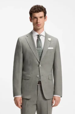 Slim-Fit Sakko aus meliertem Stretch-Gewebe