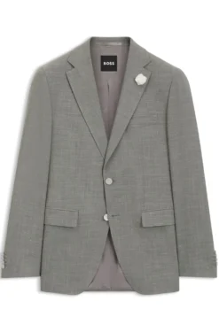 Slim-Fit Sakko aus meliertem Stretch-Gewebe