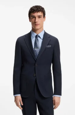 Slim-Fit Sakko aus Schurwoll-Mix mit Seide