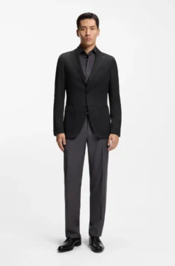 Slim-Fit Sakko aus Schurwoll-Mix mit Seide