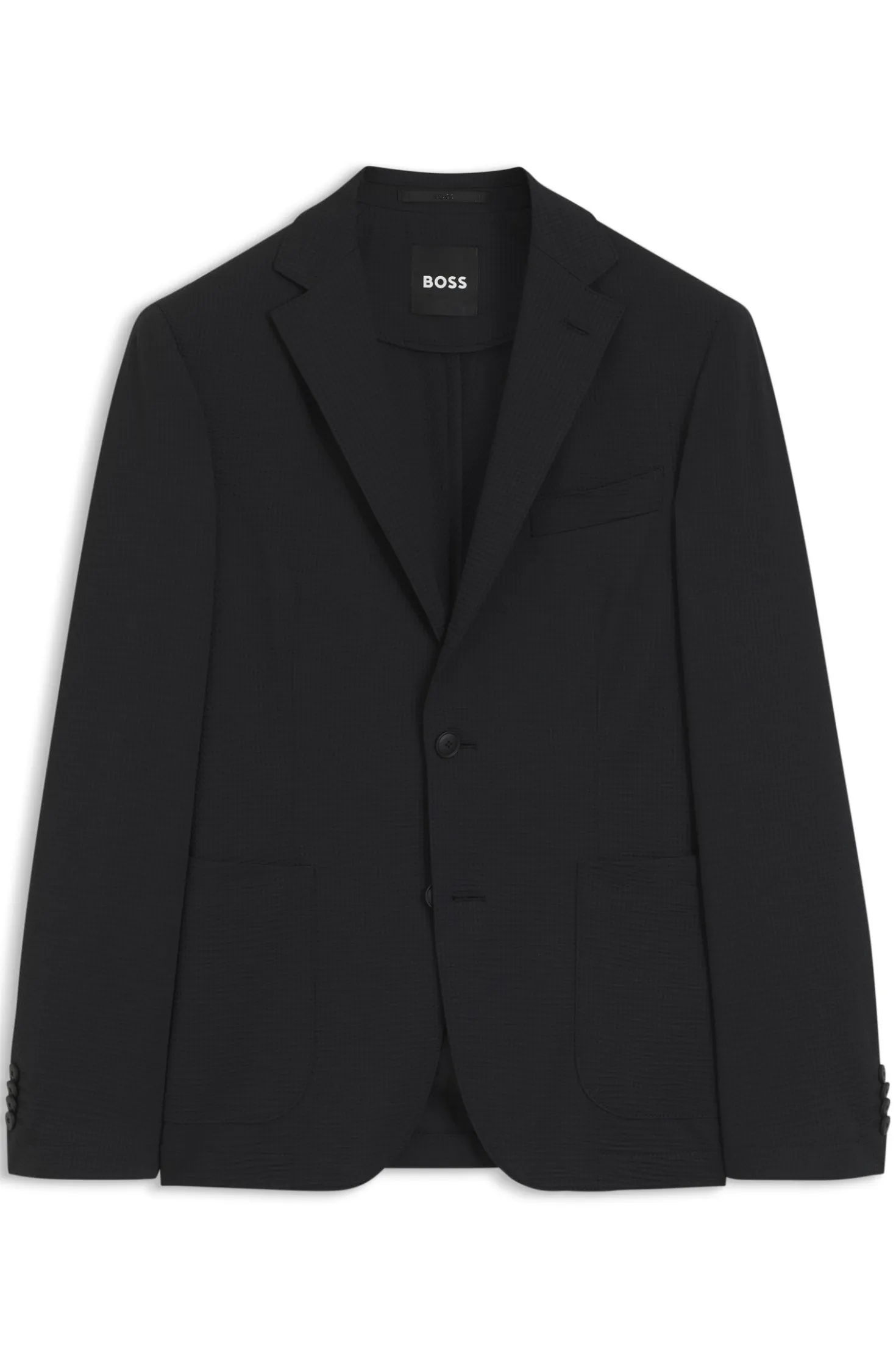 Slim-Fit Sakko aus Stretch-Seersucker