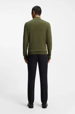 Slim-Fit Strickjacke aus Baumwolle mit Logo-Detail