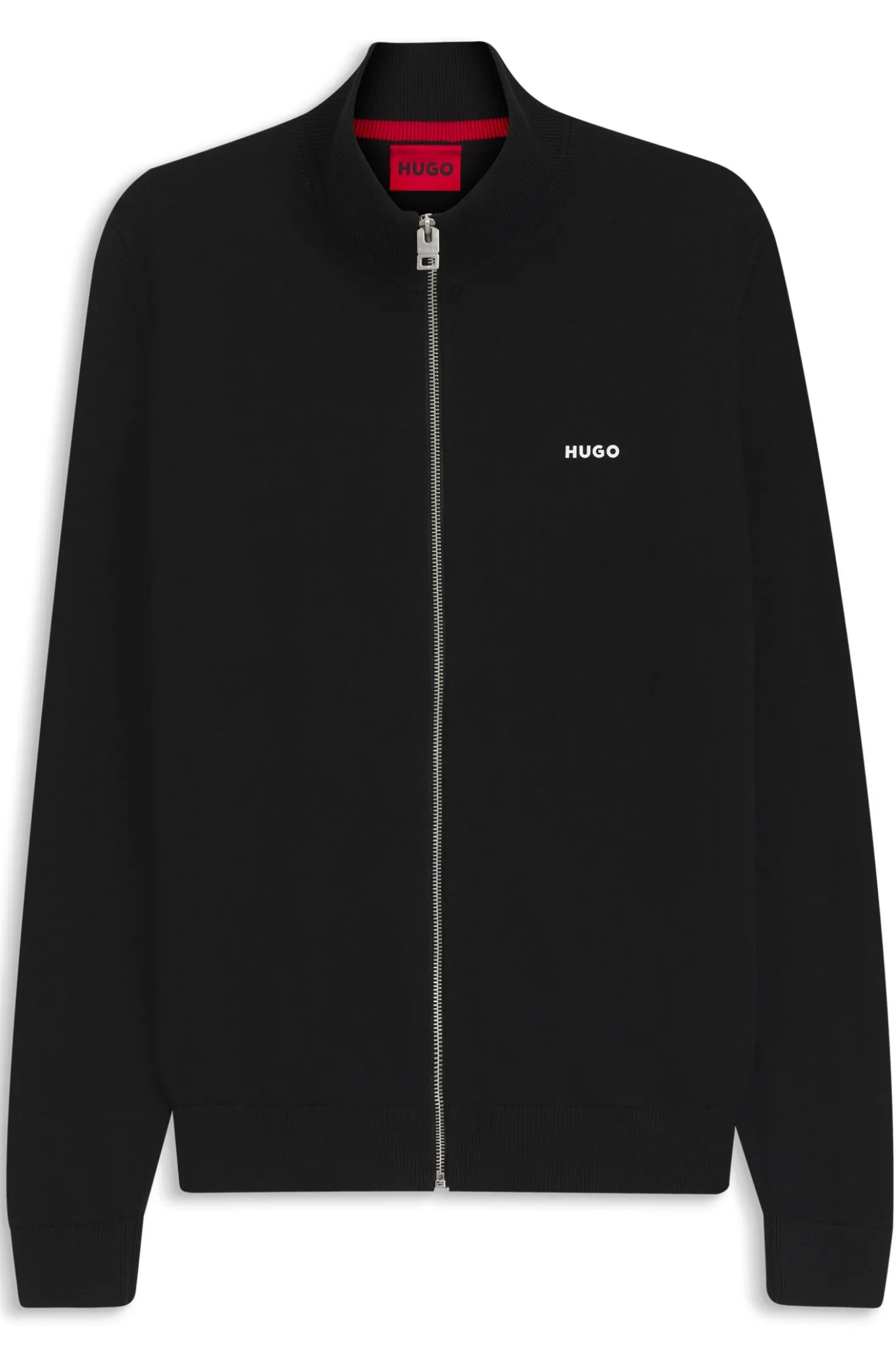 Slim-Fit Strickjacke aus Baumwolle mit Logo-Detail