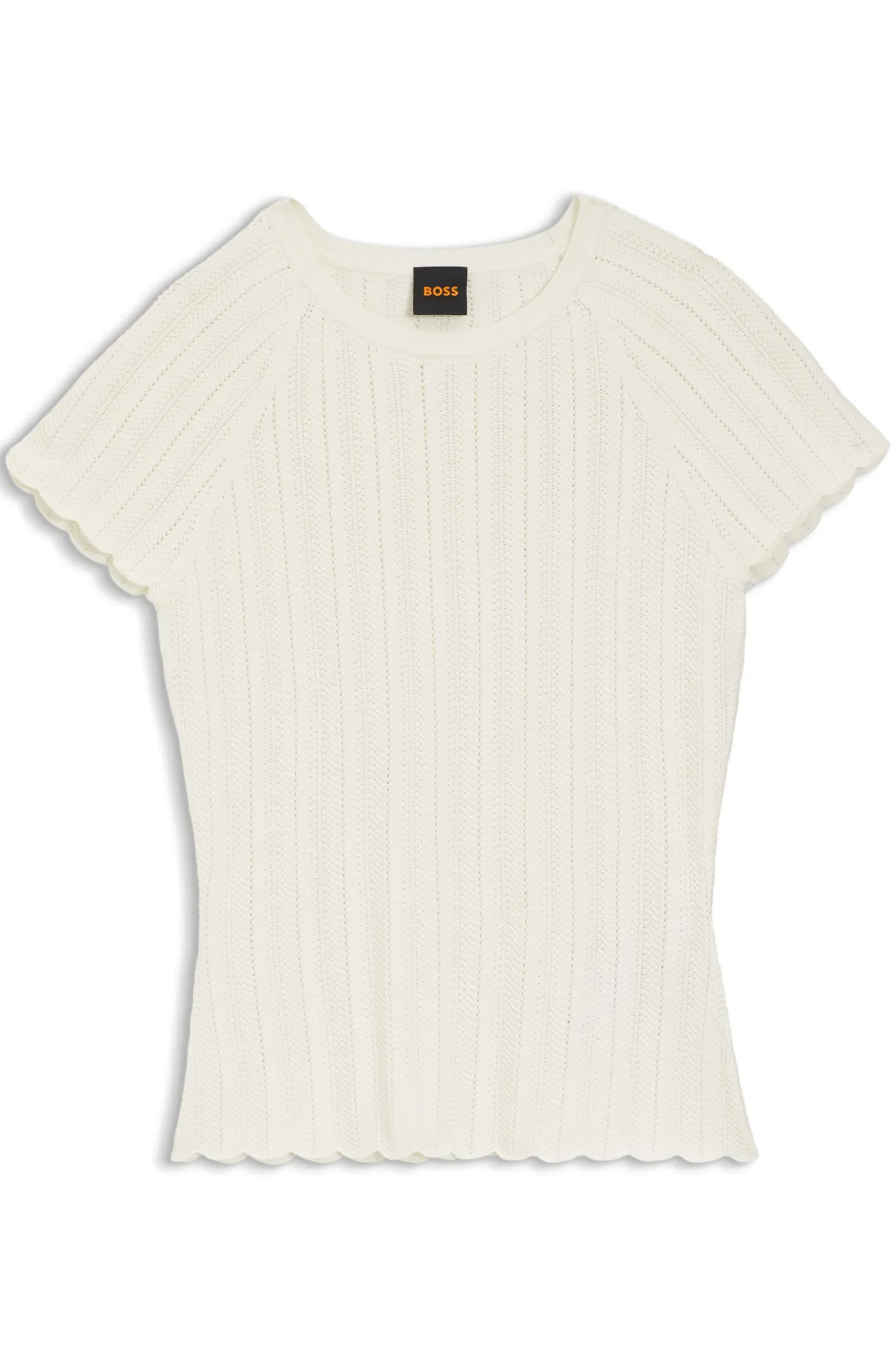 Slim-Fit Strickpullover mit Wellenstruktur