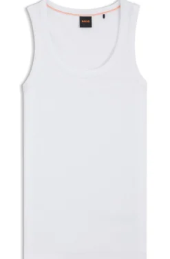 Slim-Fit Top aus gerippter Stretch-Baumwolle