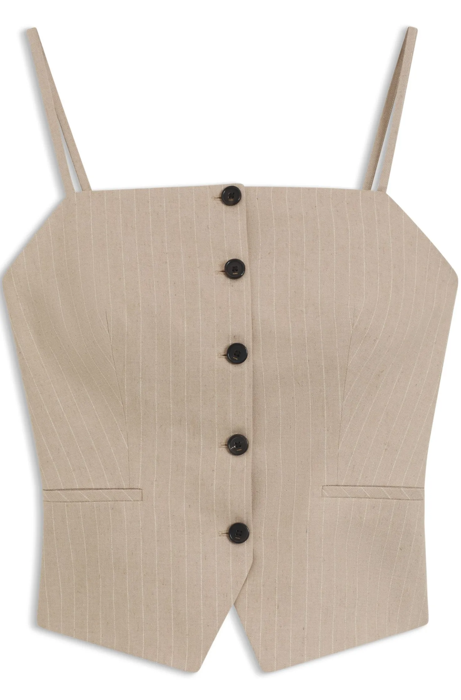 Slim-Fit Top im Anzugwesten-Stil mit glitzernden Nadelstreifen