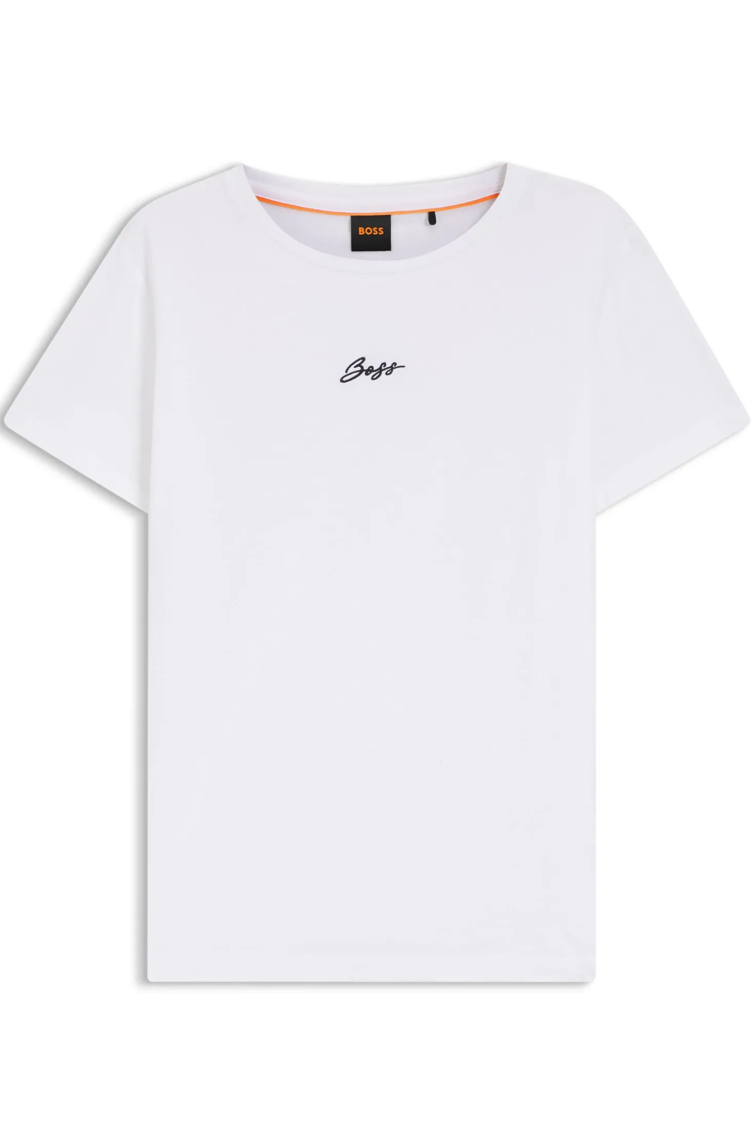 Slim-Fit T-Shirt aus Baumwolle mit gesticktem Logo in handschriftlichem Stil
