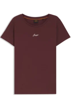 Slim-Fit T-Shirt aus Baumwolle mit gesticktem Logo in handschriftlichem Stil