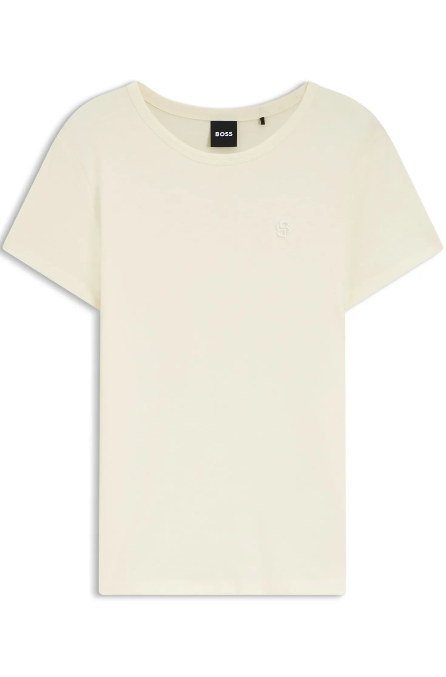 Slim-Fit T-Shirt aus Baumwoll-Seiden-Mix mit Logo-Stickerei