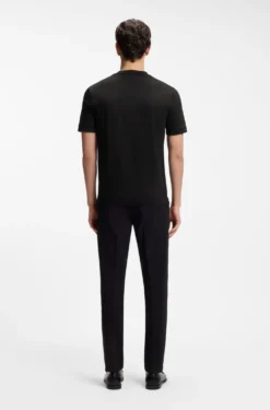 Slim-Fit T-Shirt aus merzerisierter Baumwolle mit Kontrast-Tipping