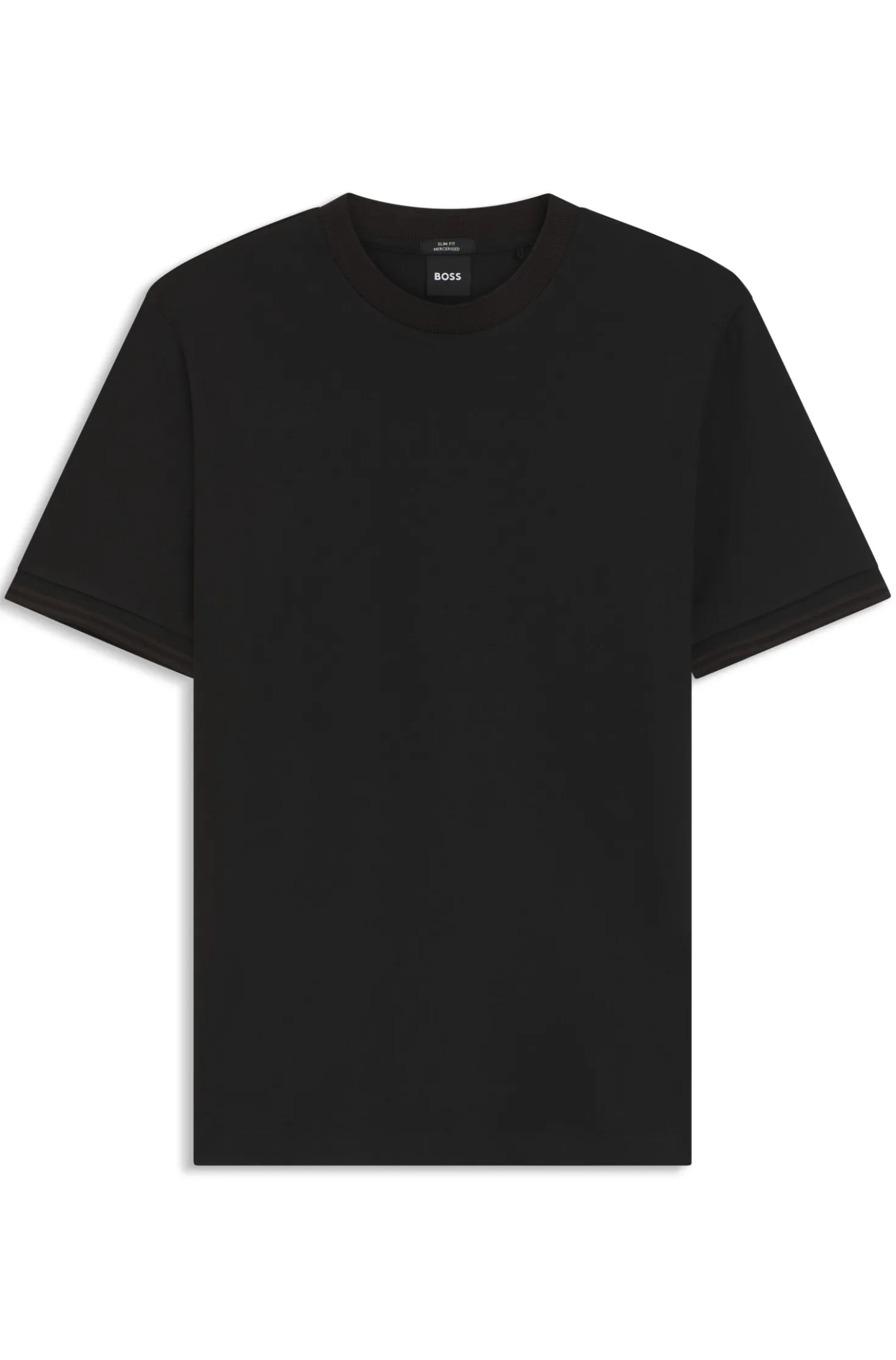 Slim-Fit T-Shirt aus merzerisierter Baumwolle mit Kontrast-Tipping