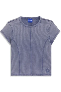 Slim-Fit T-Shirt aus Stretch-Baumwolle mit Washed-Effekt