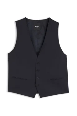 Slim-Fit Weste aus Schurwoll-Serge