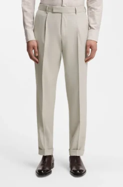 Slim-Fit Zweiteiler aus gemusterter Schurwolle
