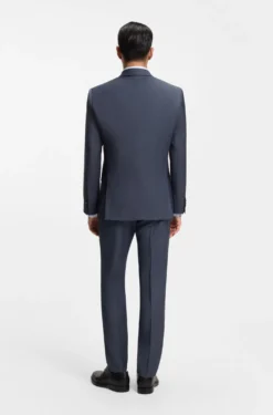 Slim-Fit Zweiteiler aus gemusterter Schurwolle