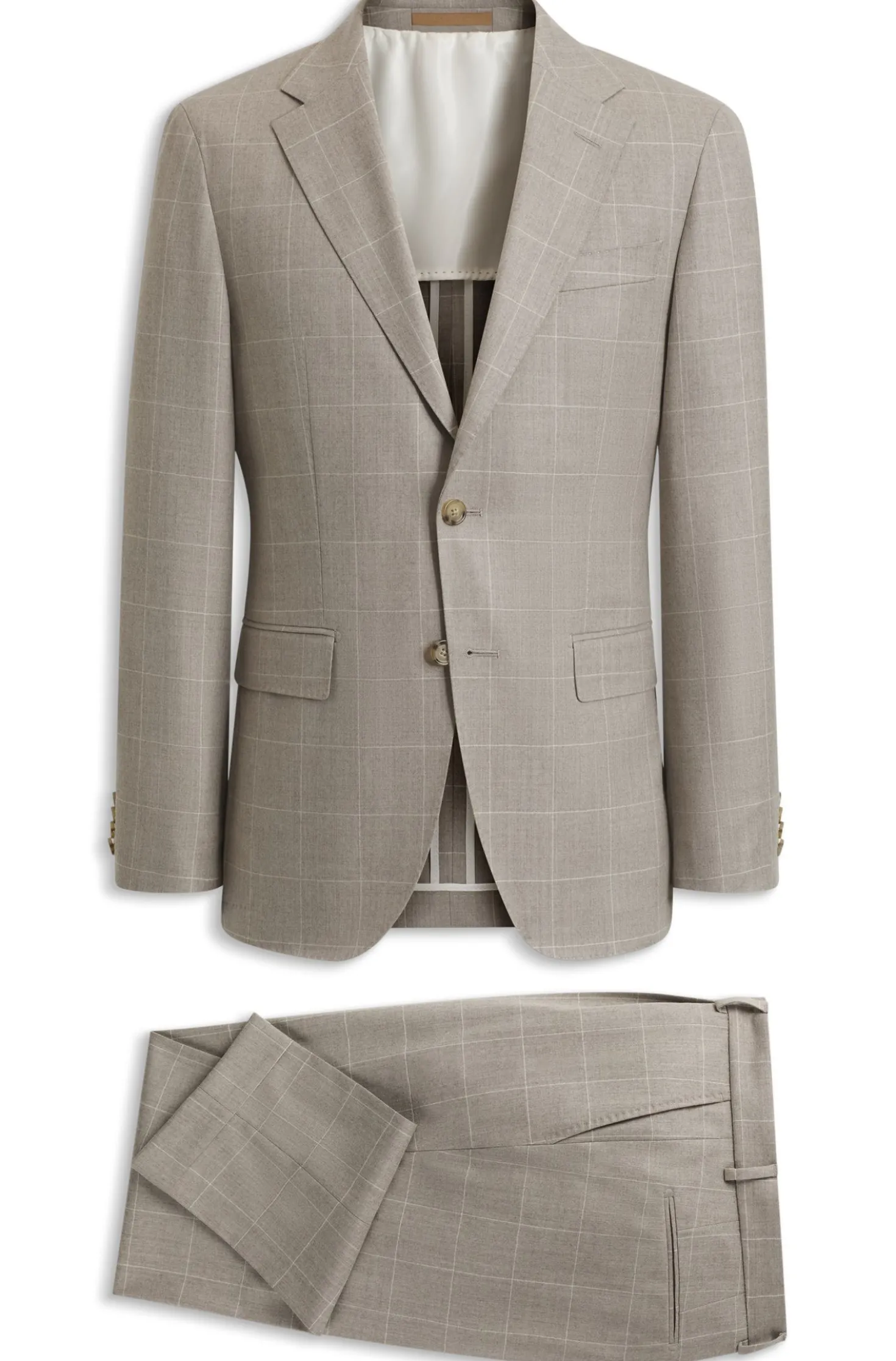 Slim-Fit Zweiteiler aus karierter italienischer Wolle