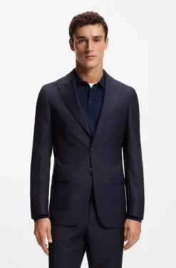 Slim-Fit Zweiteiler aus Schurwoll-Twill