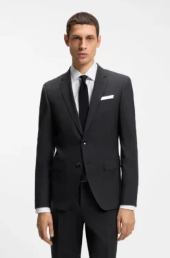 Slim-Fit Zweiteiler aus Stretch-Wolle